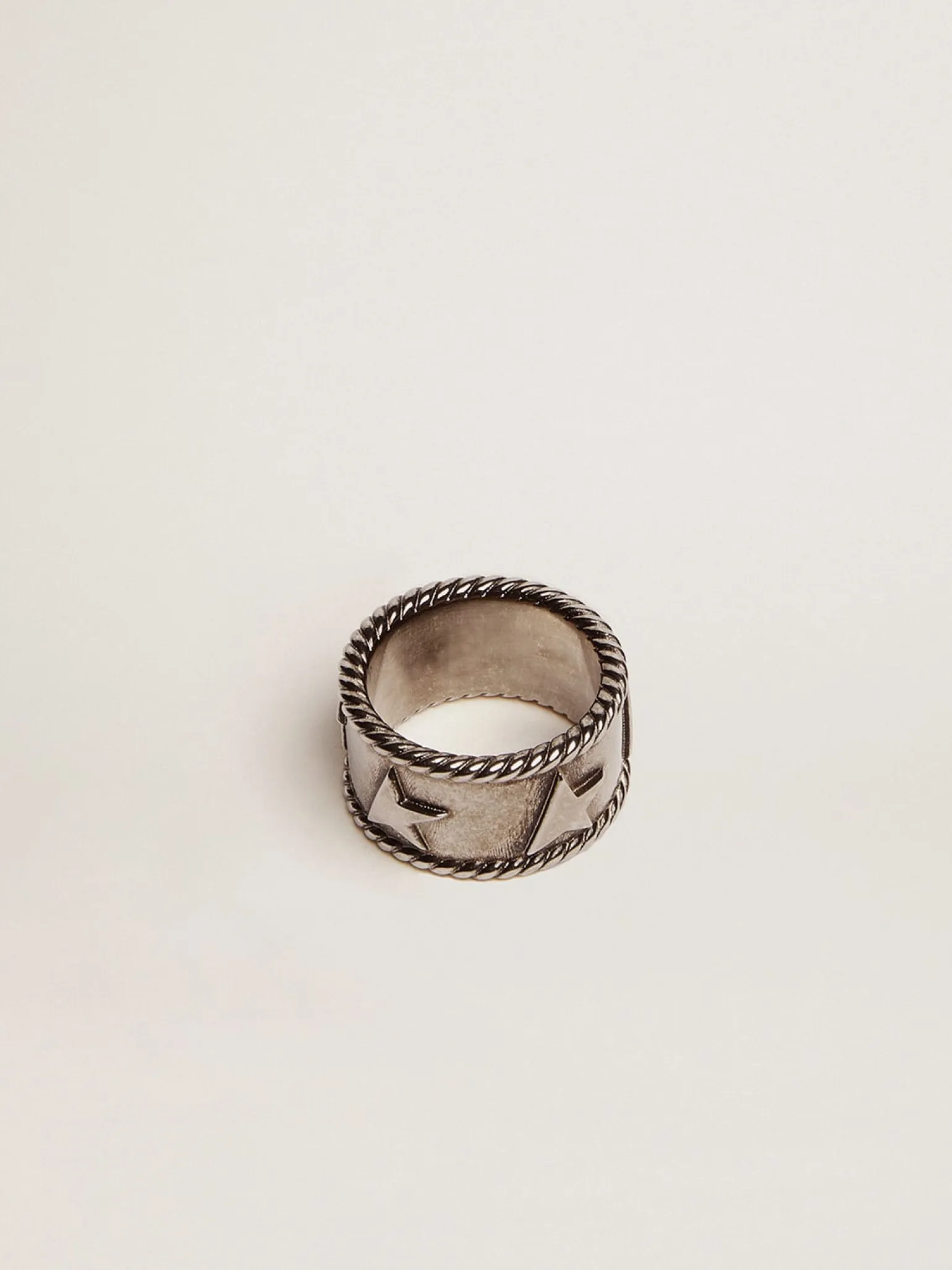 New Anel largo na cor prata velha MULHER Jewels|Joias