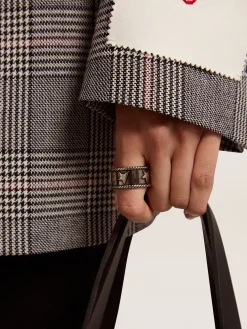 New Anel largo na cor prata velha MULHER Jewels|Joias