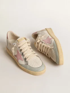 Clearance Ball Star com estrela de suede rosa e inserções de couro metálico MULHER Ball Star