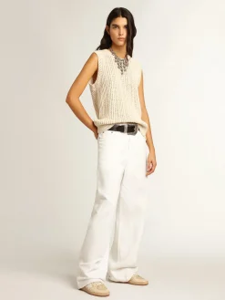 Online Ball Star feminino de náilon branco leite com estrela e talão brancos MULHER Ball Star