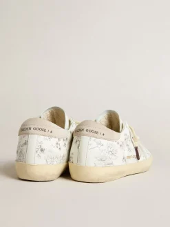 Outlet Ball Star Feminino LTD CNY de couro branco com frases no cabedal MULHER Super-Star