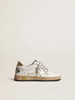 Shop Ball Star Junior com estrela e talão de couro metálico dourado Meninas pequenas (1-3 anos)|Meninos pequenos (1-3 anos)