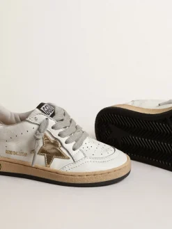 Shop Ball Star Junior com estrela e talão de couro metálico dourado Meninas pequenas (1-3 anos)|Meninos pequenos (1-3 anos)