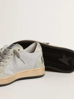 Best Sale Ball Star Junior de glitter com inserções de suede cinza gelo Meninas pequenas (1-3 anos)