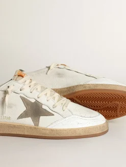 Online Ball Star masculino de napa branca com estrela de suede havana-rosado Ball Star