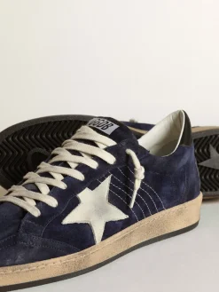Clearance Ball Star masculino de suede azul-escuro com estrela branca de nubuk Ball Star