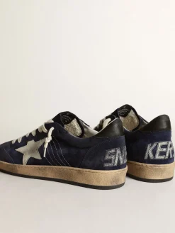 Clearance Ball Star masculino de suede azul-escuro com estrela branca de nubuk Ball Star