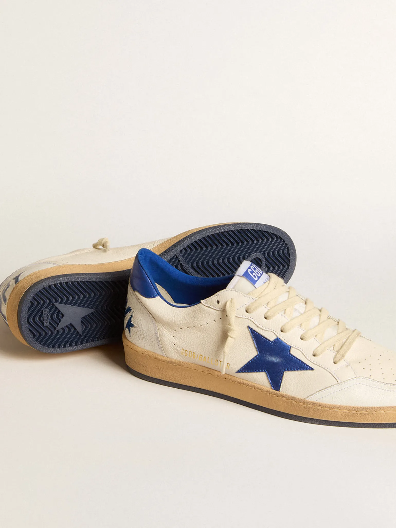 New Ball Star Wishes Feminino de napa branca com estrela e talão azul MULHER Ball Star