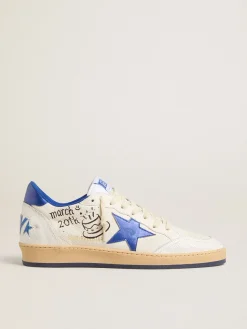New Ball Star Wishes Feminino de napa branca com estrela e talão azul MULHER Ball Star