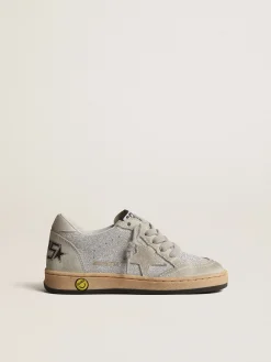 New Ball Star Young de glitter com inserções de suede cinza gelo Meninas (4-10 anos)|Meninos (4-10 anos)