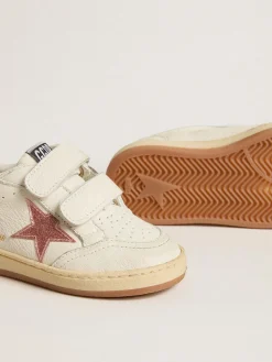 New Ball Star Young de napa com estrela e talão de glitter rosa pêssego Meninas (4-10 anos)