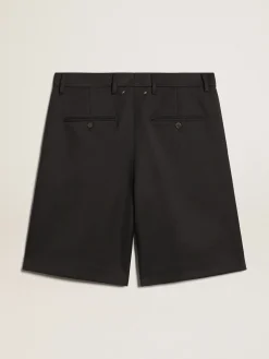 Outlet Bermuda masculina de lã azul-escura Jeans e calças