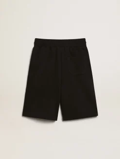 Sale Bermuda preta infantil masculina com estrelas brancas Bottoms (4-12 years)|Bottoms (4-12 years)