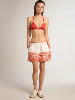 Hot Biquíni vermelho coral MULHER Beachwear