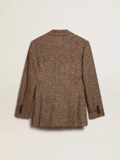 Outlet Blazer feminino de abotoamento duplo marrom com fecho com botões MULHER Blazers