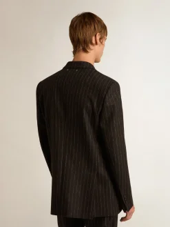 Cheap Blazer masculino de abotoamento duplo de lã cinza mescla Blazers