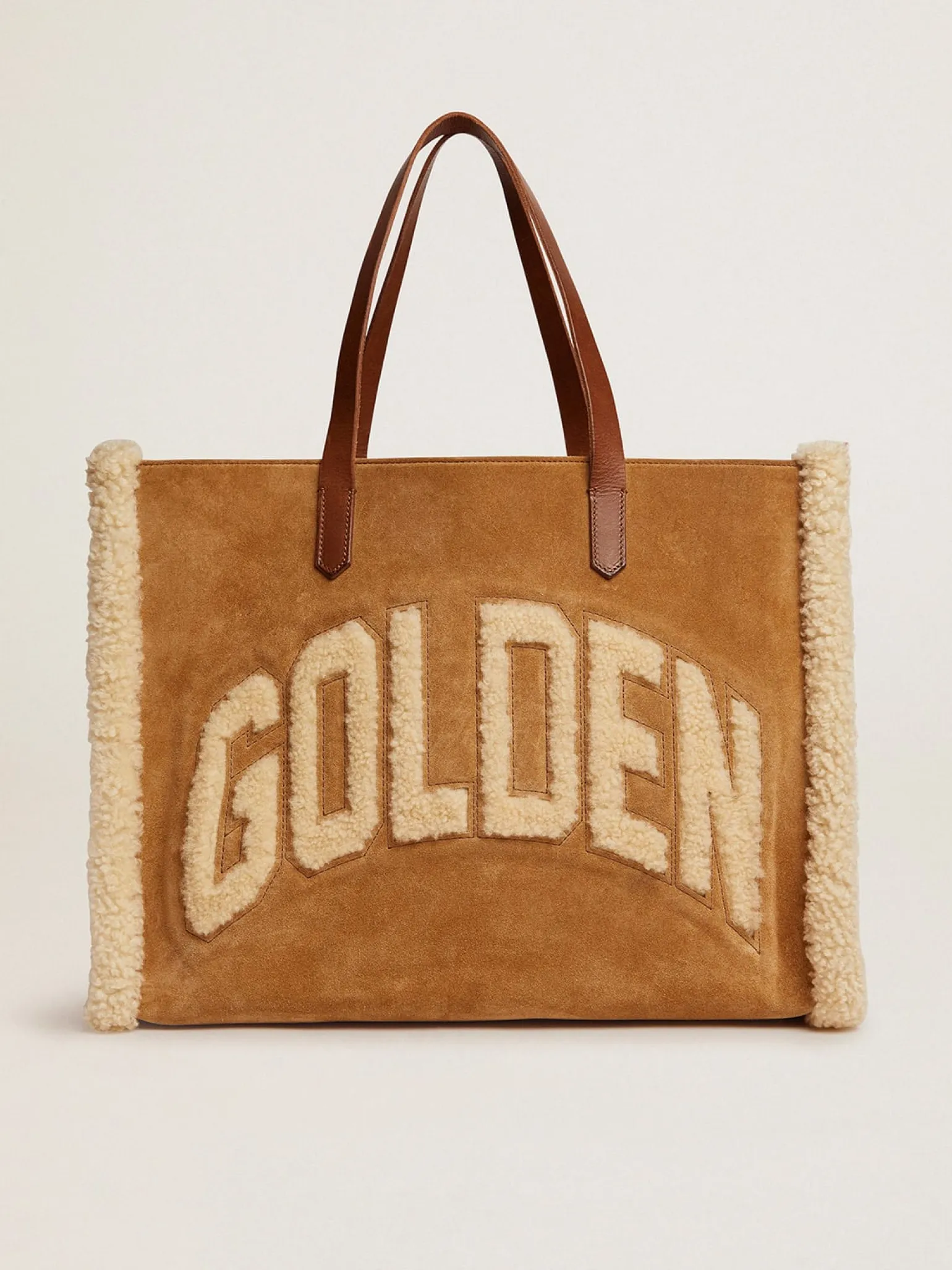 Best Sale Bolsa California East-West de camurça com shearling MULHER Bolsas de ombro|Bolsas de mão