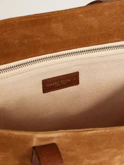 Cheap Bolsa California North-South de camurça com shearling MULHER Bolsas de ombro|Bolsas de mão