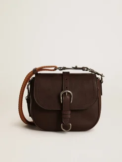 Fashion Bolsa Francis feminina pequena de couro marrom escuro MULHER Bolsas tiracolo