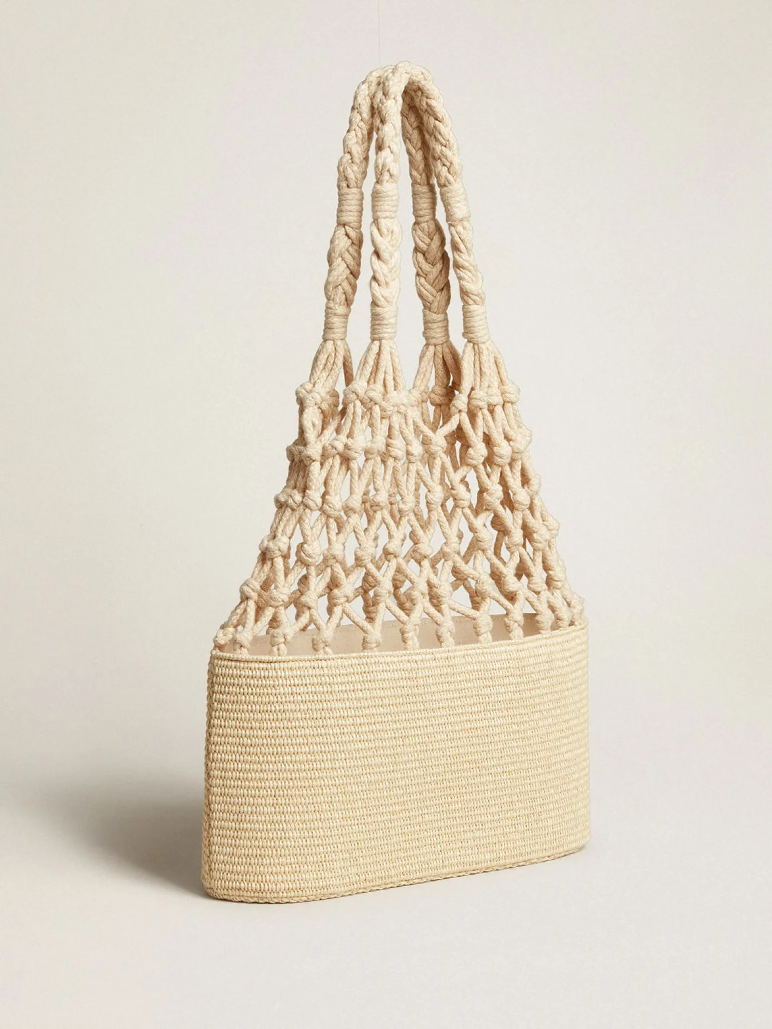 Shop Bolsa Lido de ráfia e macramê de algodão trançados MULHER Bolsas de mão|Beachwear