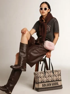 Store Bolsa Mini Star feminina de shearling rosa com estrela de suede MULHER Minibolsas|Bolsas tiracolo