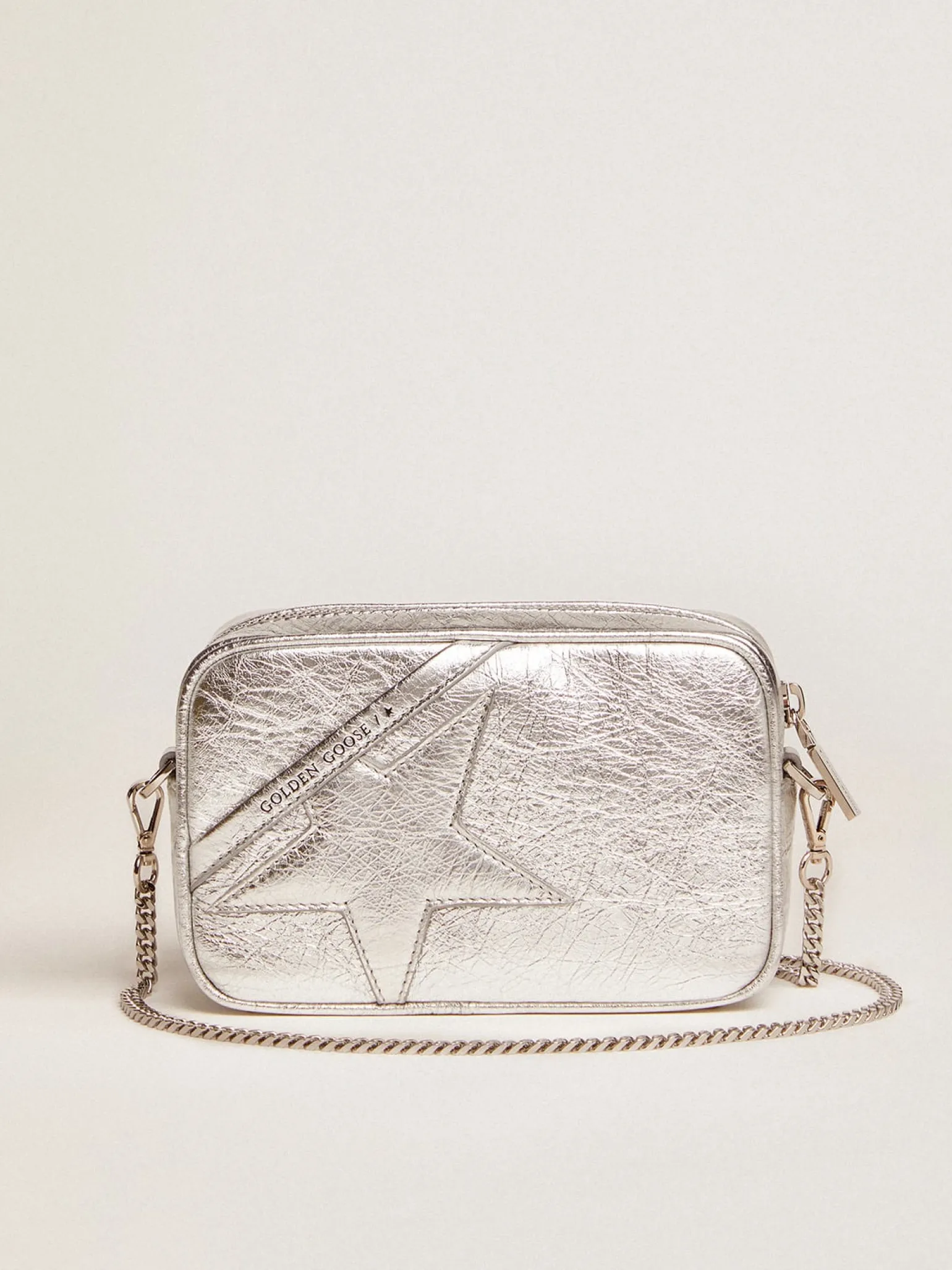 Discount Bolsa Mini Star feminina de couro metálico prateado com estrela tom sobre tom MULHER Minibolsas|Bolsas tiracolo