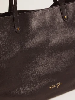 New Bolsa Pasadena feminina preta com logo dourado MULHER Bolsas de ombro|Bolsas de mão