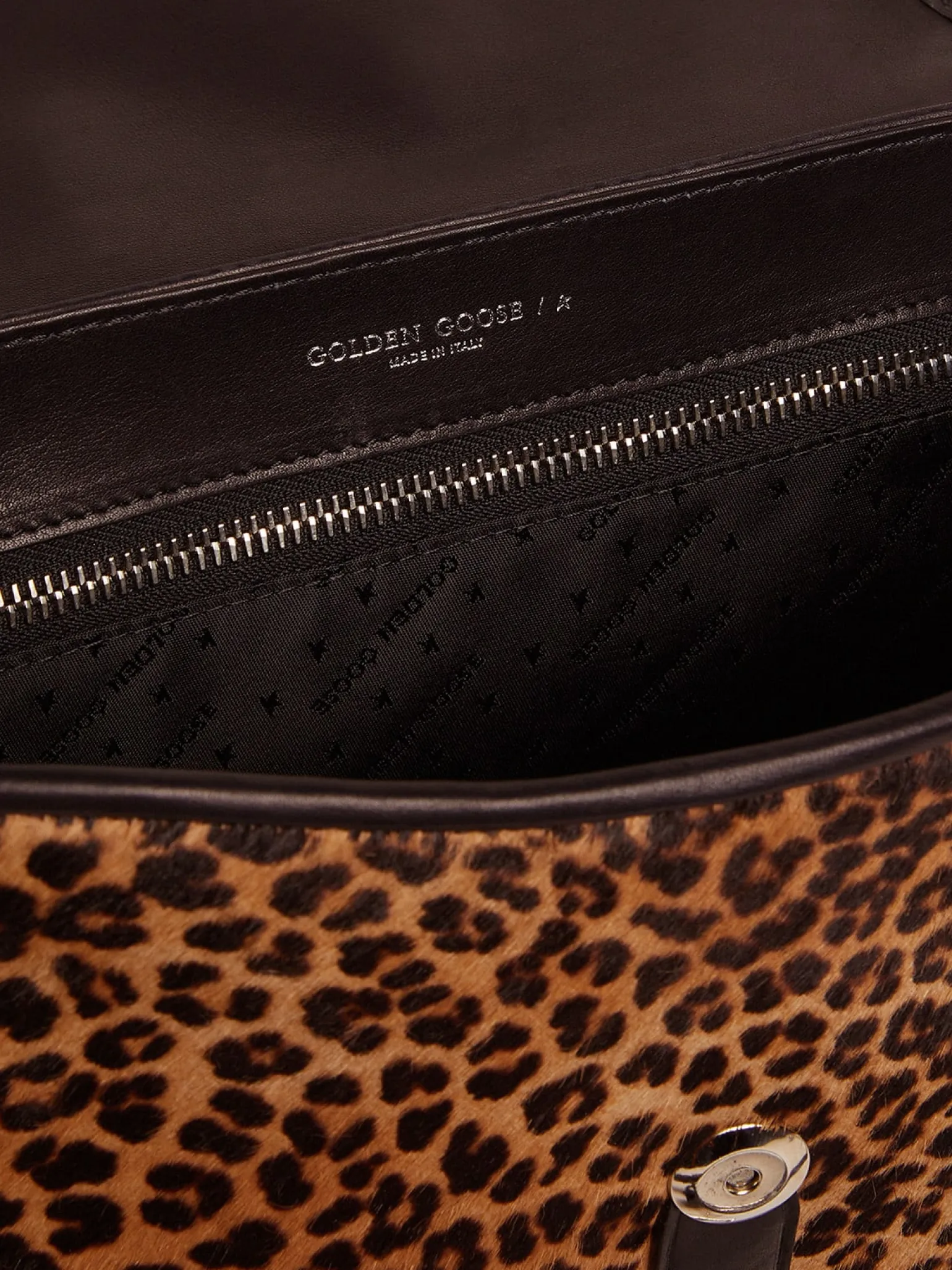 Best Sale Bolsa Rodeo média de couro preto e cavalinho com estampa de leopardo MULHER Bolsas tiracolo