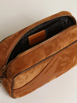Cheap Bolsa Star de suede cor tabaco com estrela de couro tom sobre tom MULHER Bolsas tiracolo
