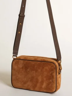 Cheap Bolsa Star de suede cor tabaco com estrela de couro tom sobre tom MULHER Bolsas tiracolo