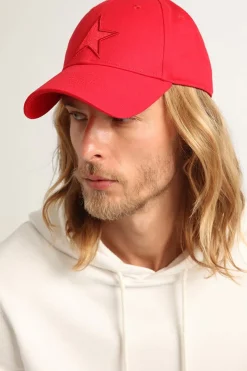 Best Boné de algodão vermelho com recorte em forma de estrela tom sobre tom na frente MULHER Chapéus e bonés|Beachwear