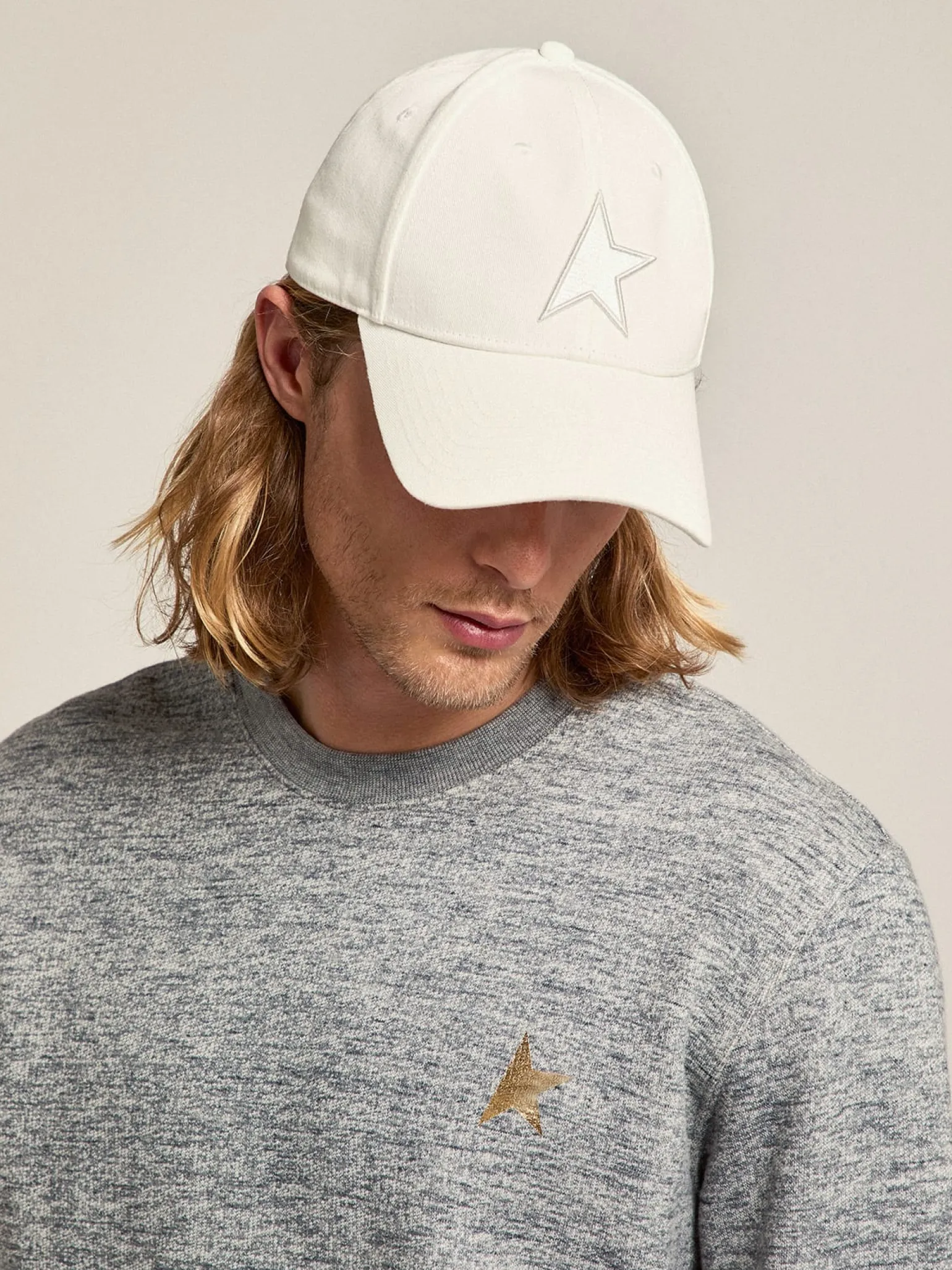 Outlet Boné de beisebol branco com estrela MULHER Chapéus e bonés|Beachwear