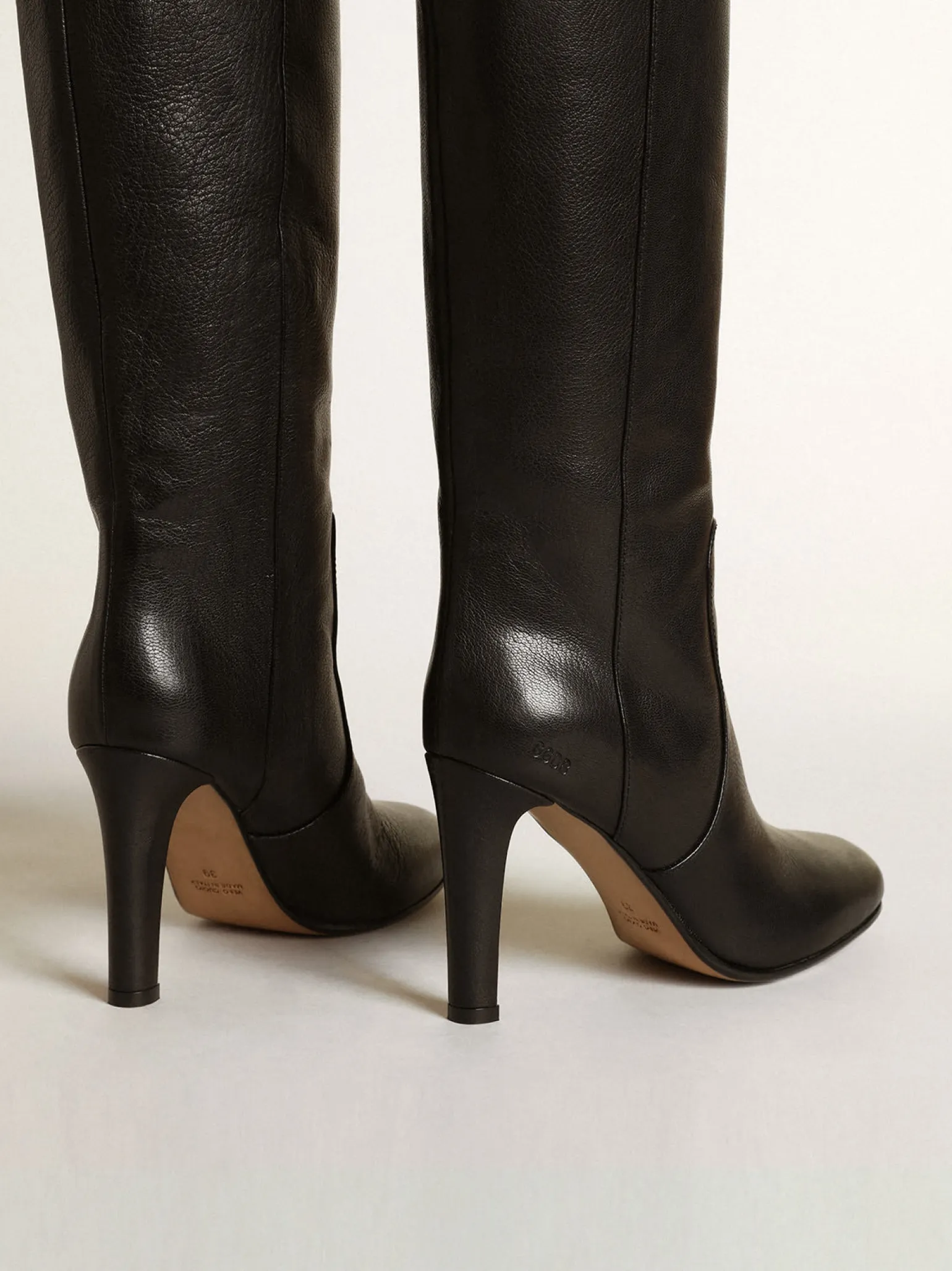 Cheap Bota Helen de couro preto MULHER Botas