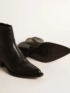 Hot Botas Debbie femininas de couro preto MULHER Botas