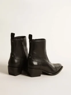 Hot Botas Debbie femininas de couro preto MULHER Botas