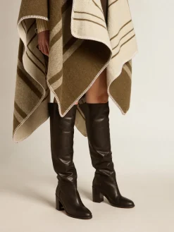 Shop Botas Vivienne de cano alto de couro preto MULHER Botas