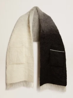 Store Cachecol branco e preto com bolsos MULHER Sedas e Echarpes|Sedas e Echarpes