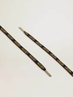 New Cadarços azul-marinho com escritas Laces douradas em contraste MULHER Cadarços|Cadarços