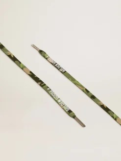 Best Sale Cadarços camuflagem verdes com logo branco em contraste MULHER Cadarços|Cadarços