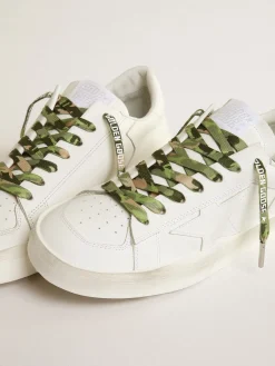Best Sale Cadarços camuflagem verdes com logo branco em contraste MULHER Cadarços|Cadarços