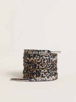 Cheap Cadarços com estampa de leopardo nas cores bege e marrom com logo branco em contraste MULHER Cadarços|Cadarços