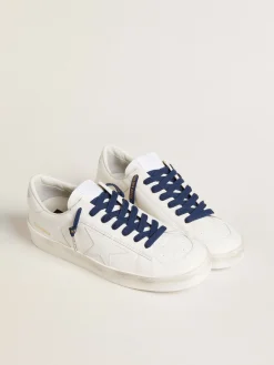 Flash Sale Cadarços de algodão azul-marinho com logo dourado em contraste MULHER Cadarços|Cadarços