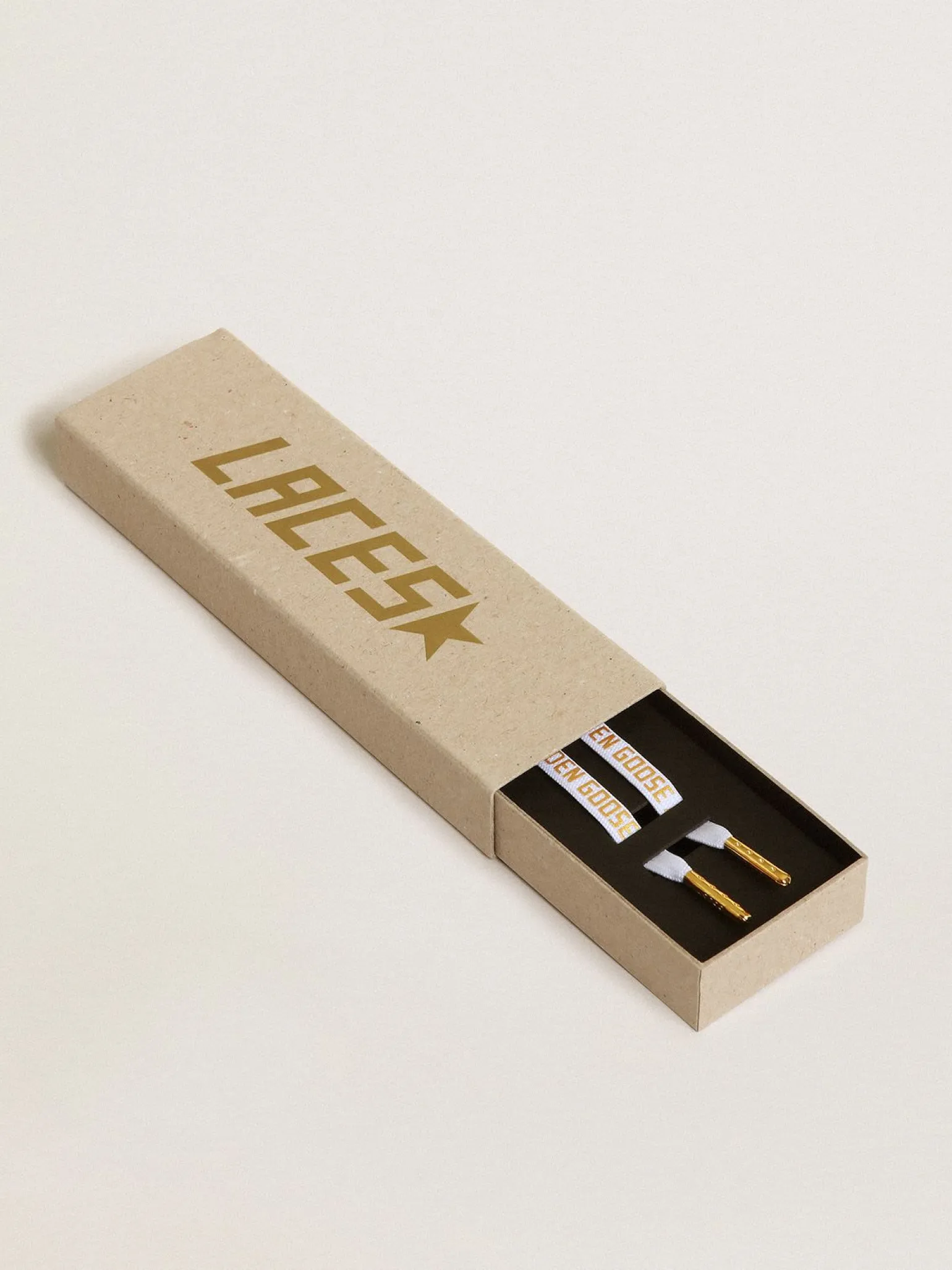 Best Sale Cadarços de algodão branco com logo dourado em contraste MULHER Cadarços|Cadarços