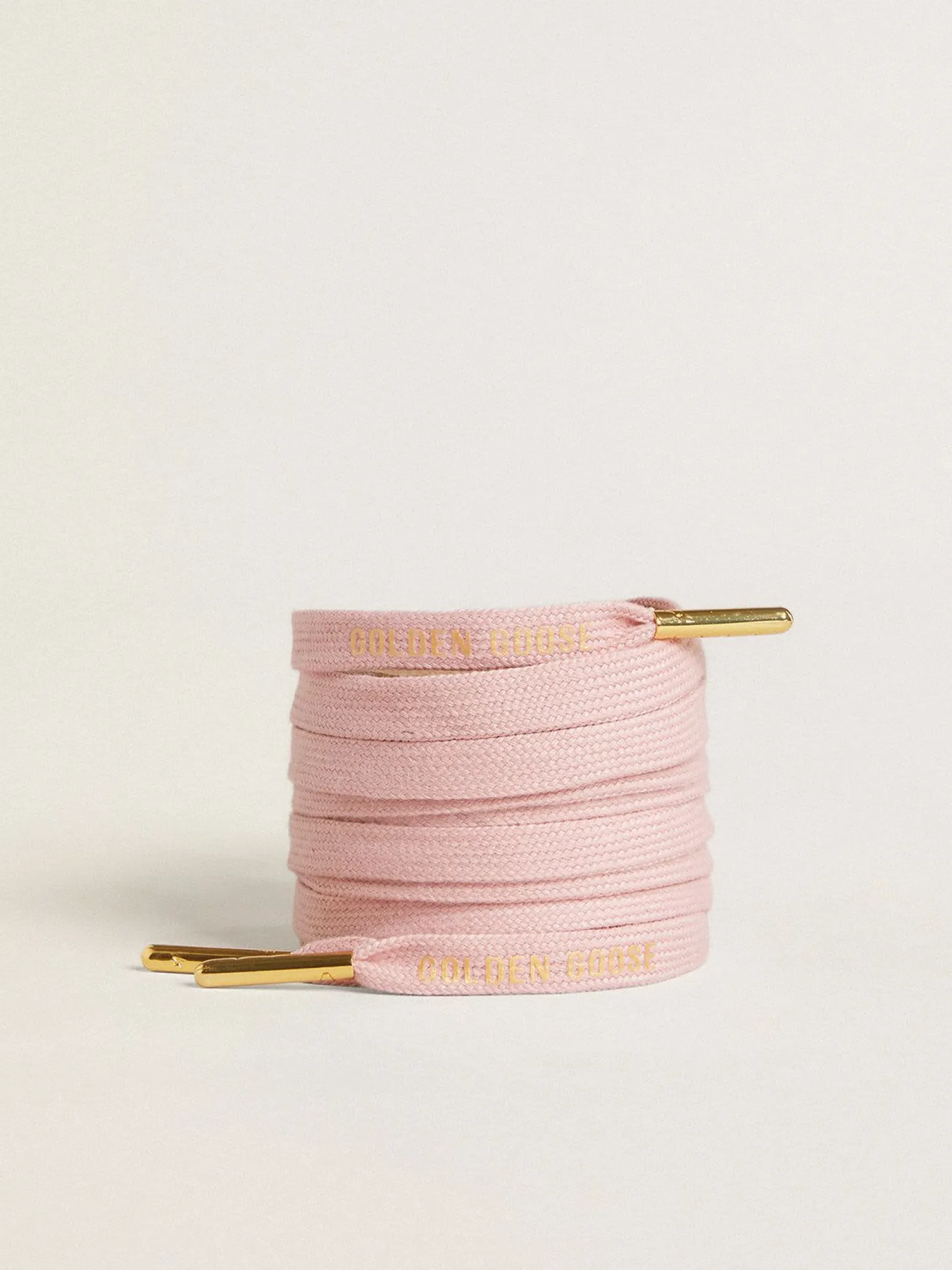 Flash Sale Cadarços de algodão rosa antigo com logo dourado em contraste MULHER Cadarços|Cadarços