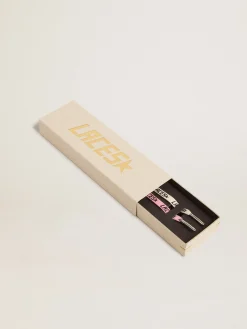 Online Cadarços de algodão rosa e branco usado MULHER Cadarços|Cadarços