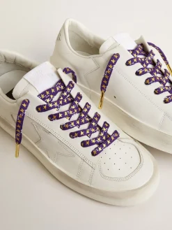 Flash Sale Cadarços roxos com decorações e estrelas douradas em contraste MULHER Cadarços|Cadarços