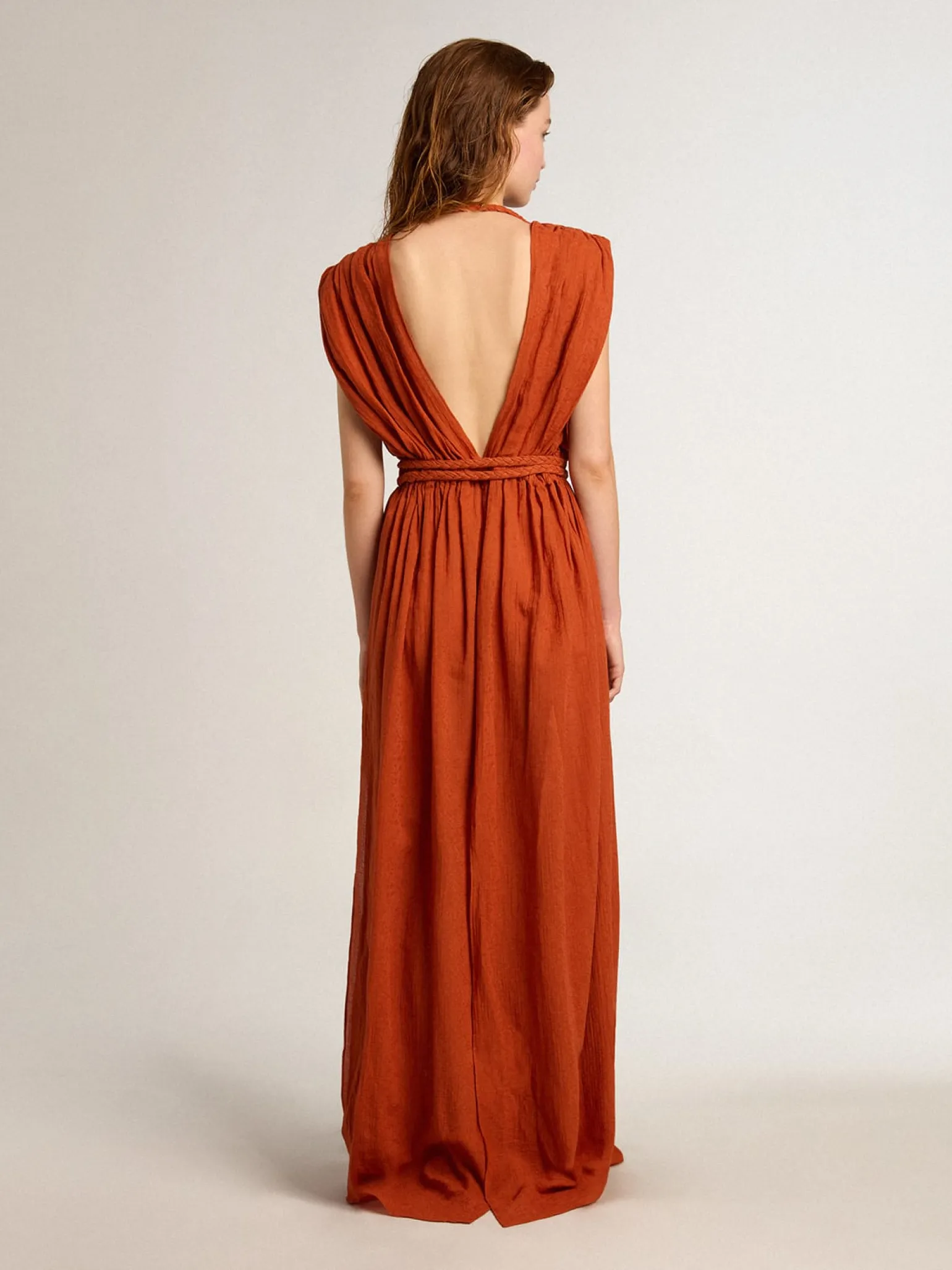 Shop Caftan de algodão jacquard vermelho coral MULHER Beachwear|Vestidos e macacões