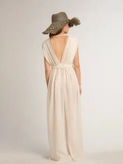 Sale Caftan de algodão jacquard branco usado MULHER Beachwear|Vestidos e macacões