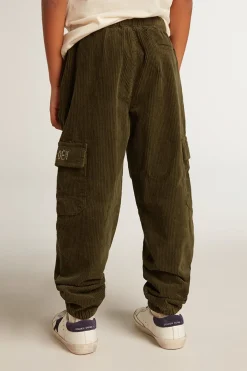 Best Sale Calça cargo de algodão verde escuro Bottoms (4-12 years)