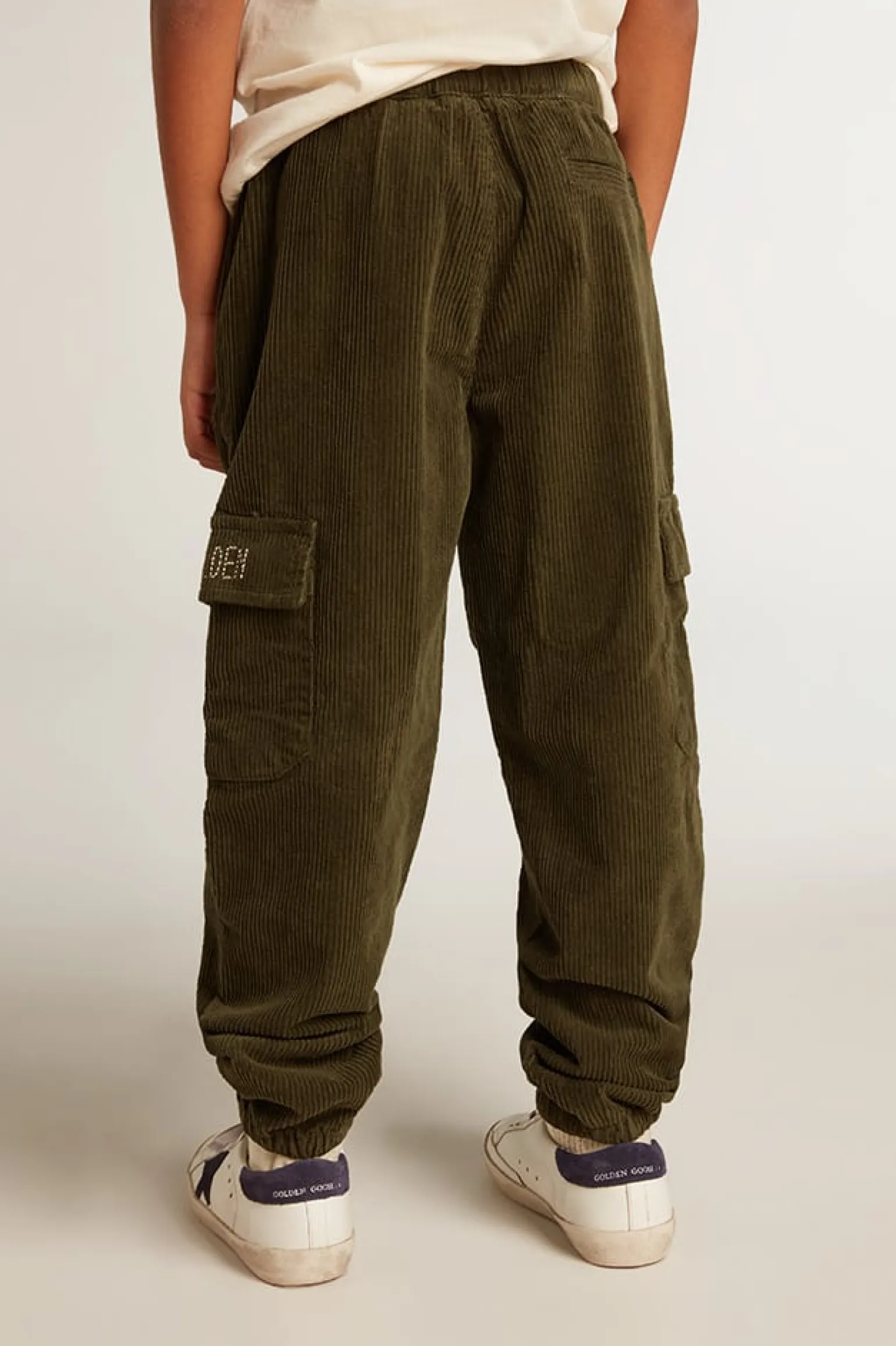 Best Sale Calça cargo de algodão verde escuro Bottoms (4-12 years)
